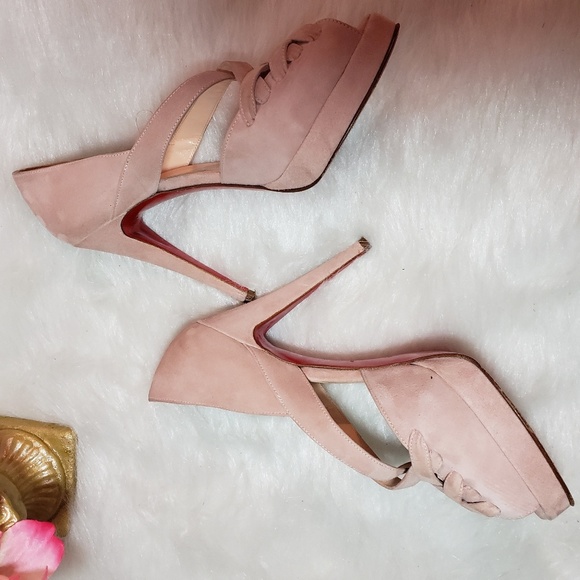 Christian Louboutin Drapanova nude suede pumps - Picture 3 of 7